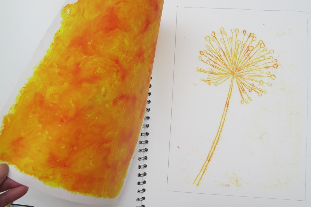 Oil Pastel Prints – Allium and&nbsp;Waterlillies