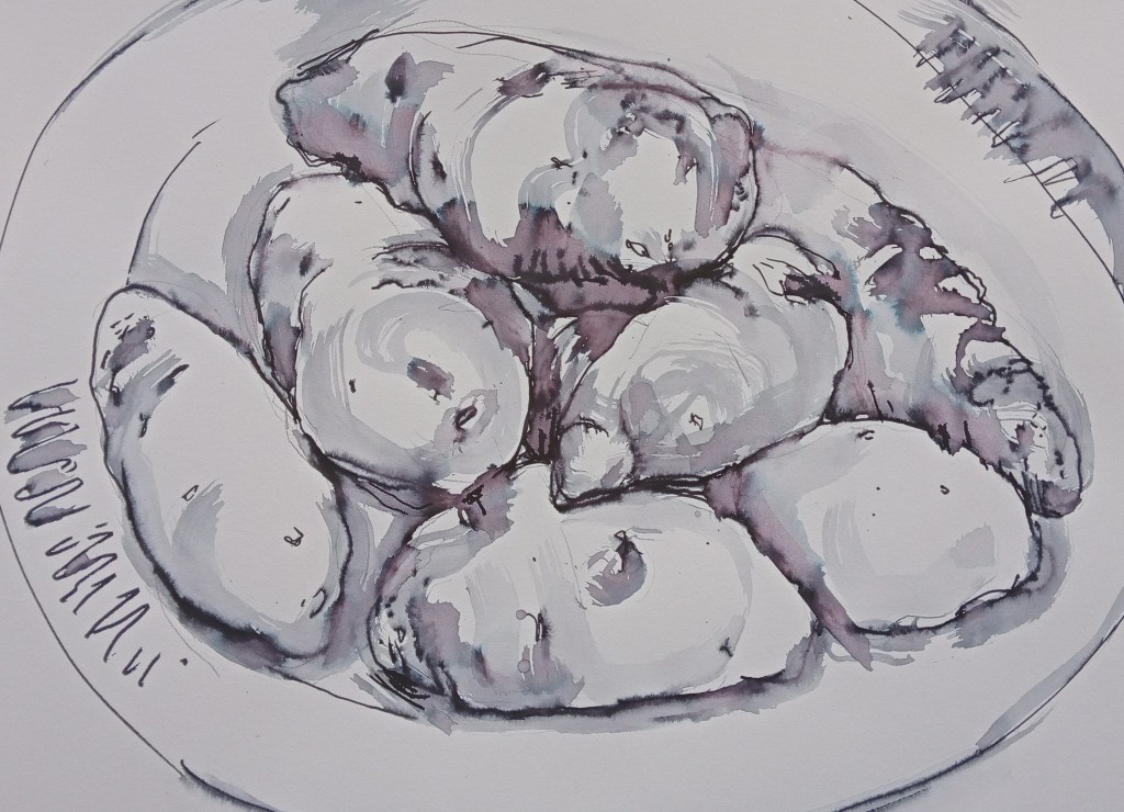 Curly Kale Frottage and the Humble&nbsp;Potato